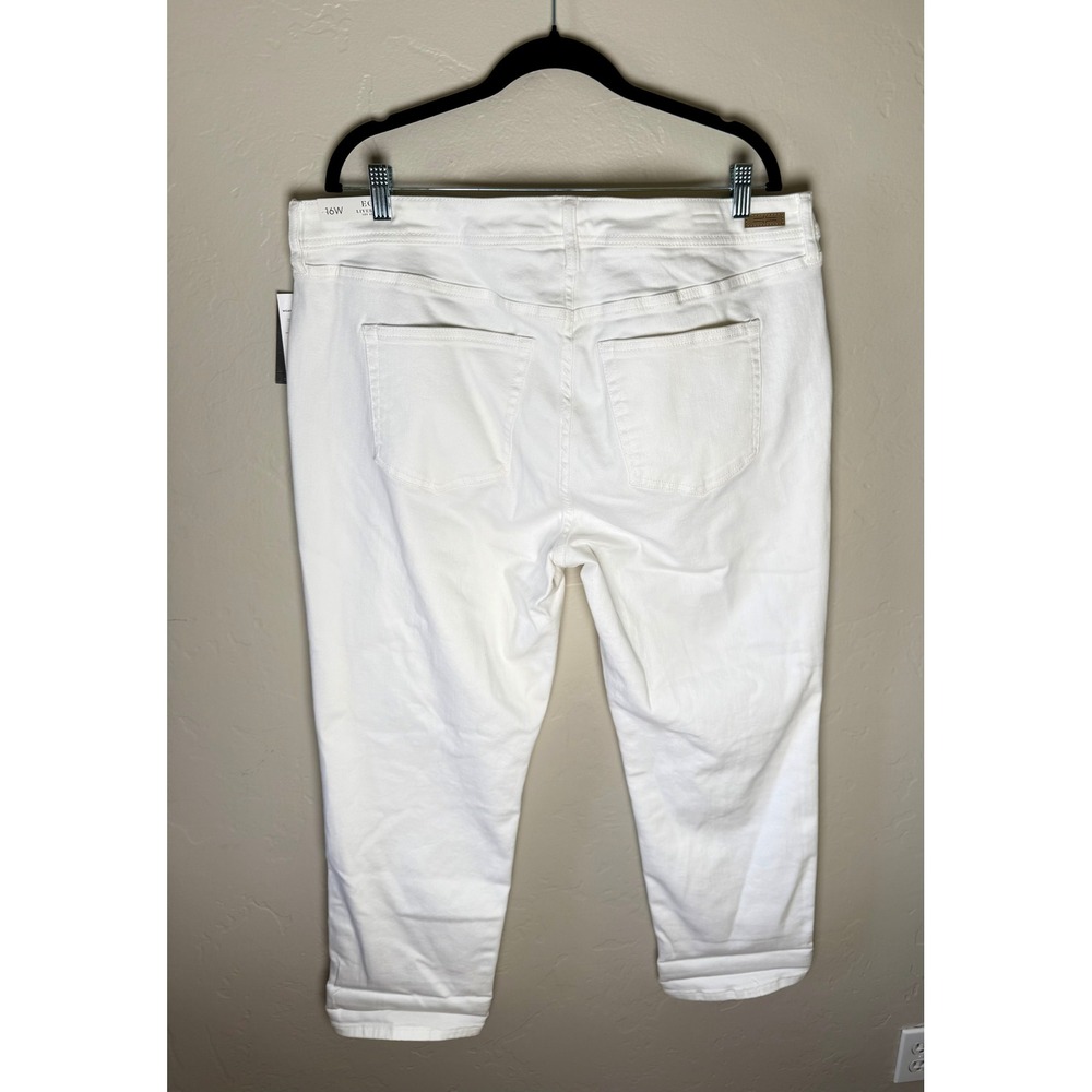 NWT Liverpool Los Angeles‎ Eco The Keeper Boyfriend Jeans Plus White Stretch 14W - Picture 2 of 15